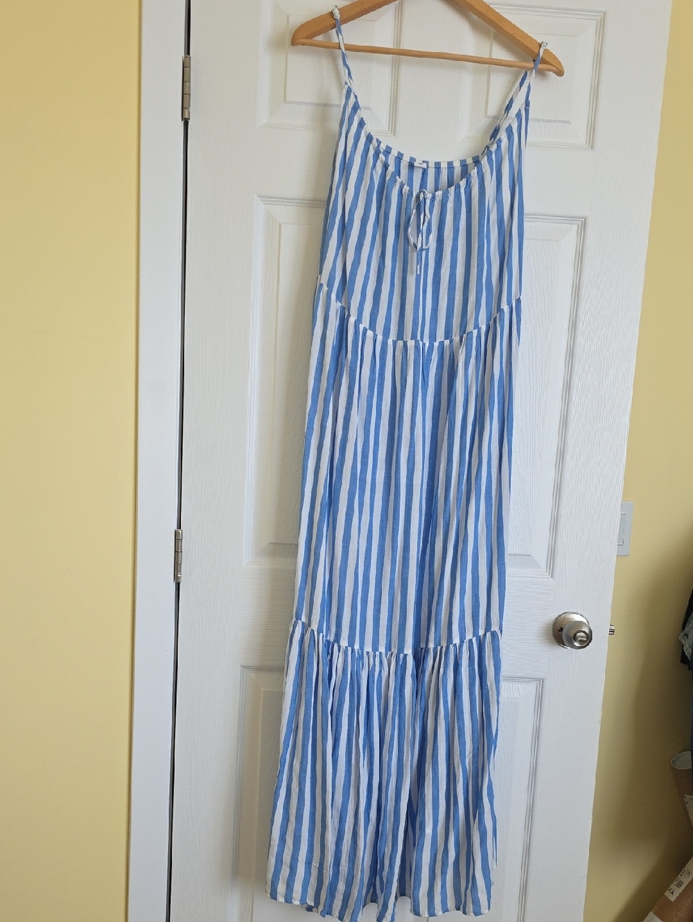 Old Navy Blue and White Striped Maxi Dress